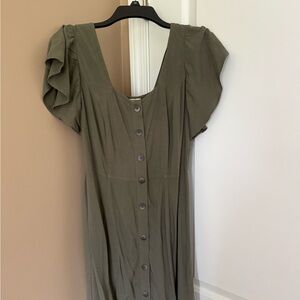 Universal Thread Sage Green Midi Dress with Button Front